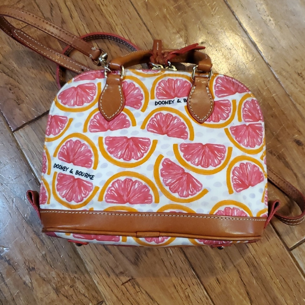 Dooney & Bourke Pomelo Bitsy Grapefruit Print Women's Bag - Orange and Pink - Picture 4 of 15